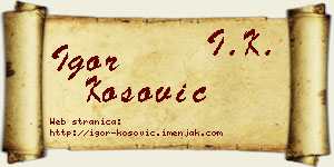 Igor Kosović vizit kartica